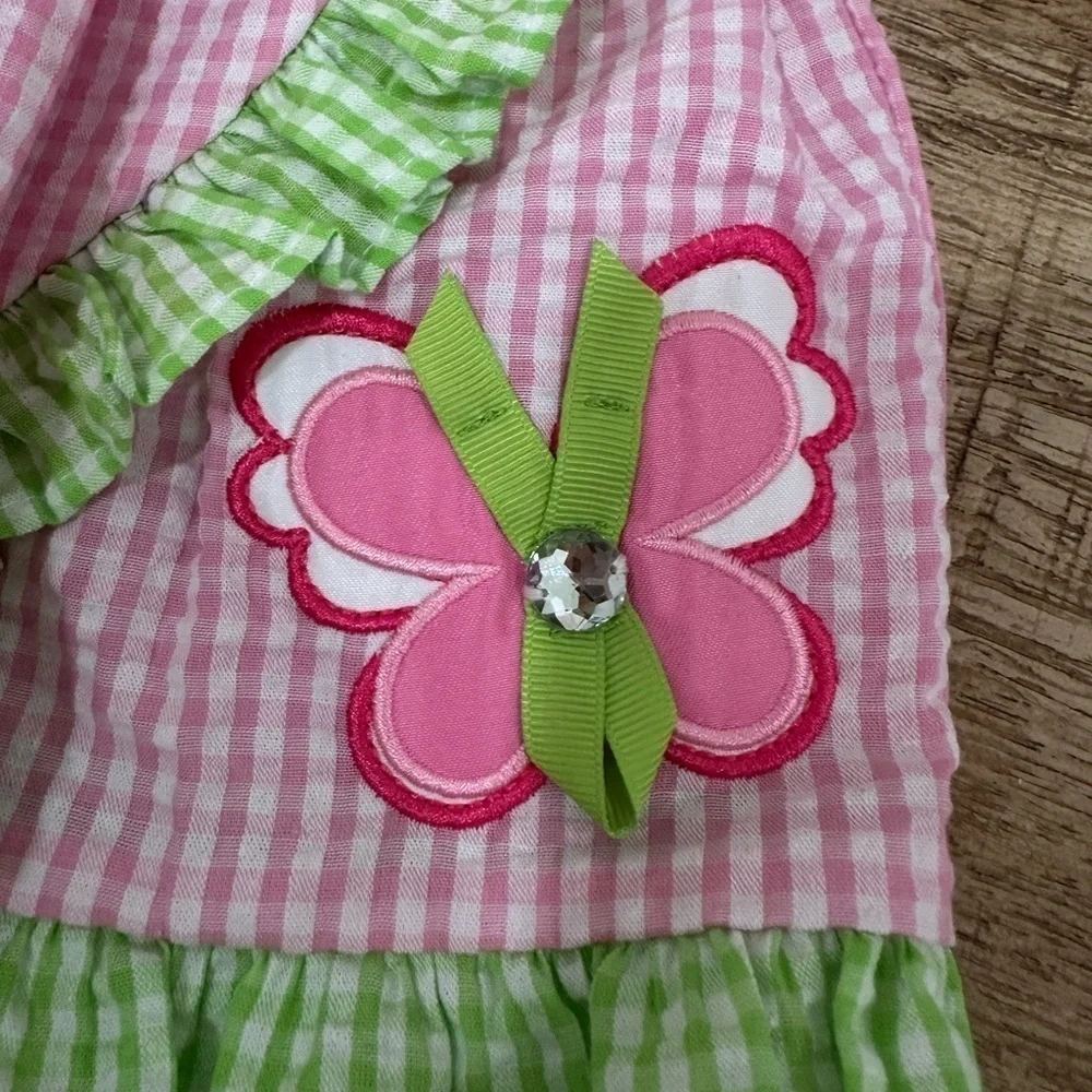 Rare Editions Seersucker Butterfly Dress | Size 3-6 Months | NWT